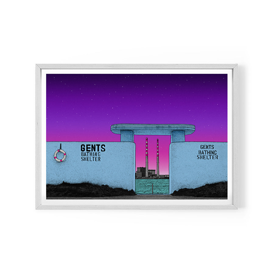 Gents Bathing Shelter Print - Dawn | Dusk (Framed A3)