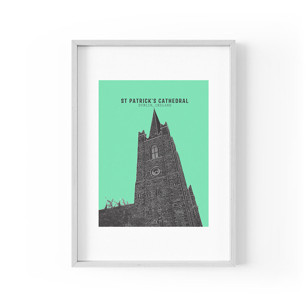 St Patrick's Cathedral Print (Green)