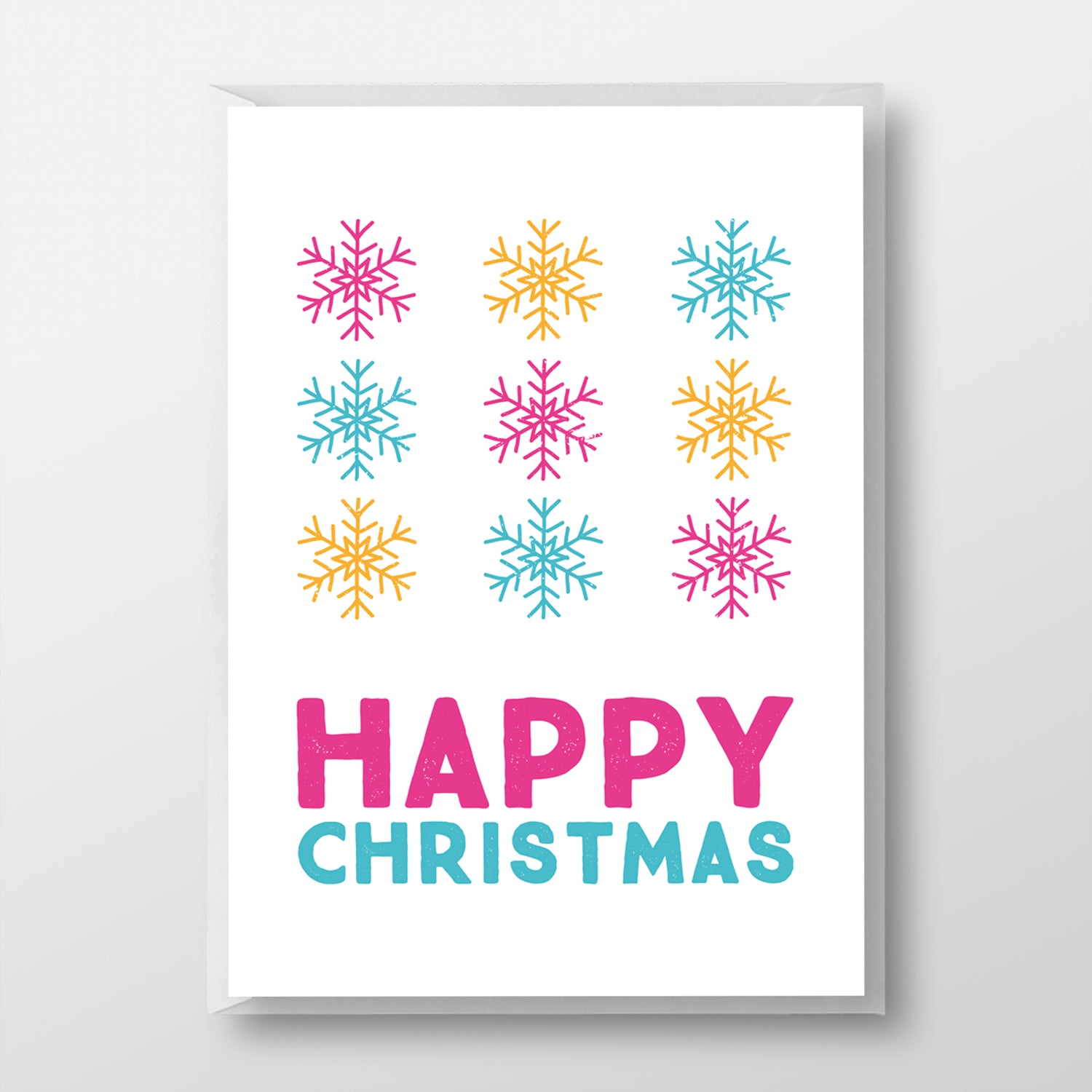 Happy Christmas (Colourful Snowflakes)