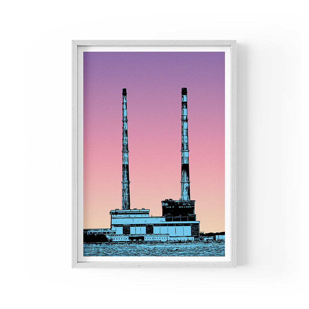 Poolbeg Chimneys Print - Dawn