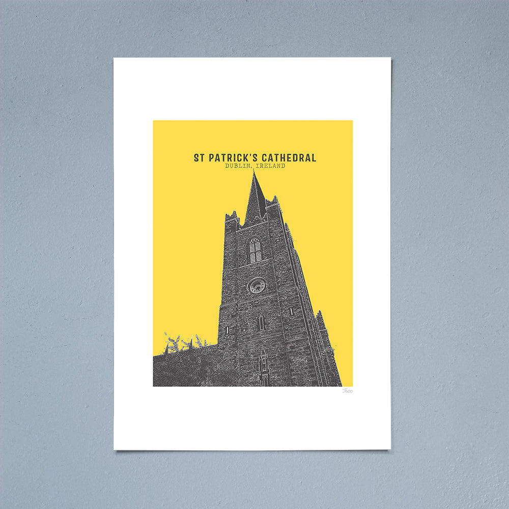 St Patrick's Cathedral Print (Yellow)