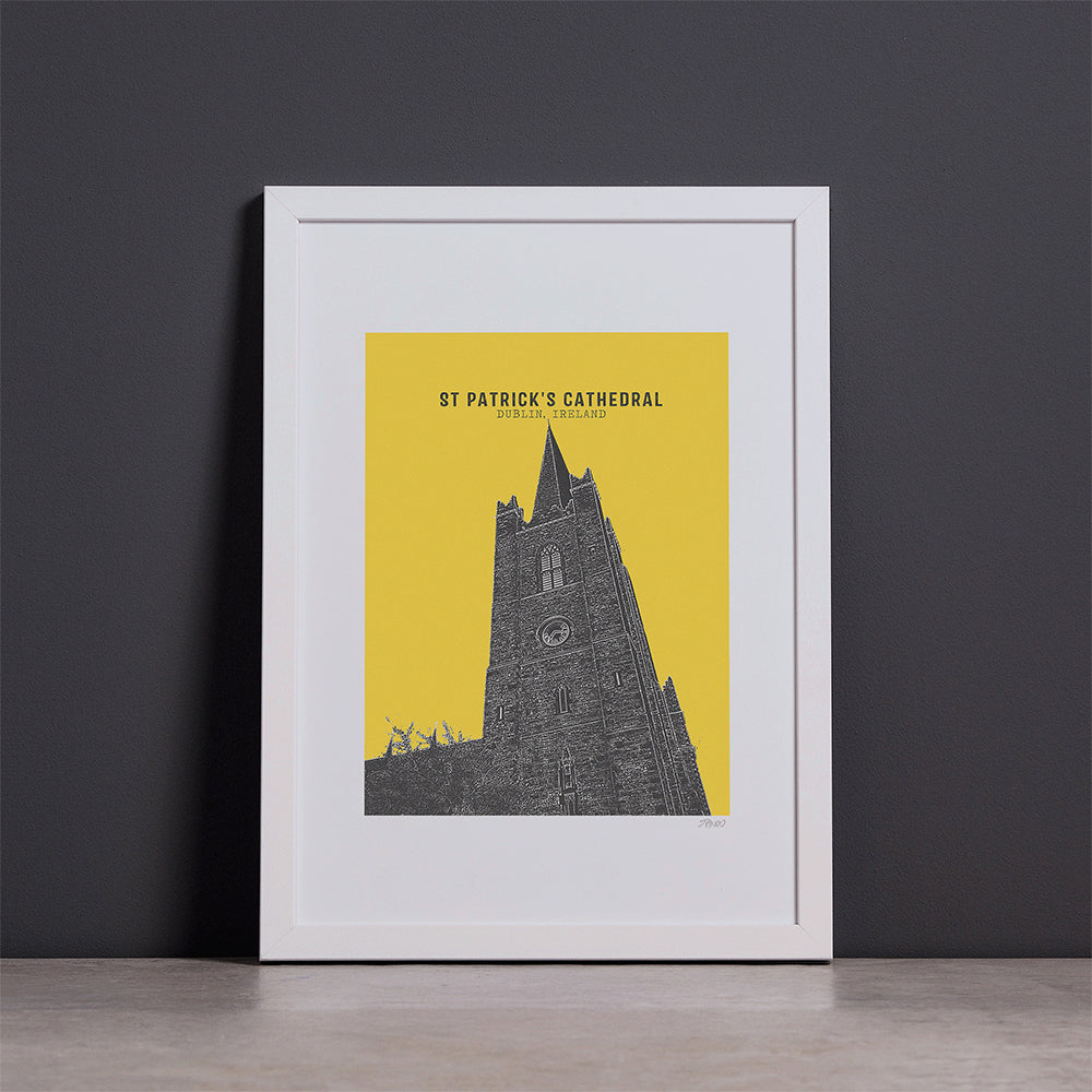 St Patrick's Cathedral Print (Yellow)